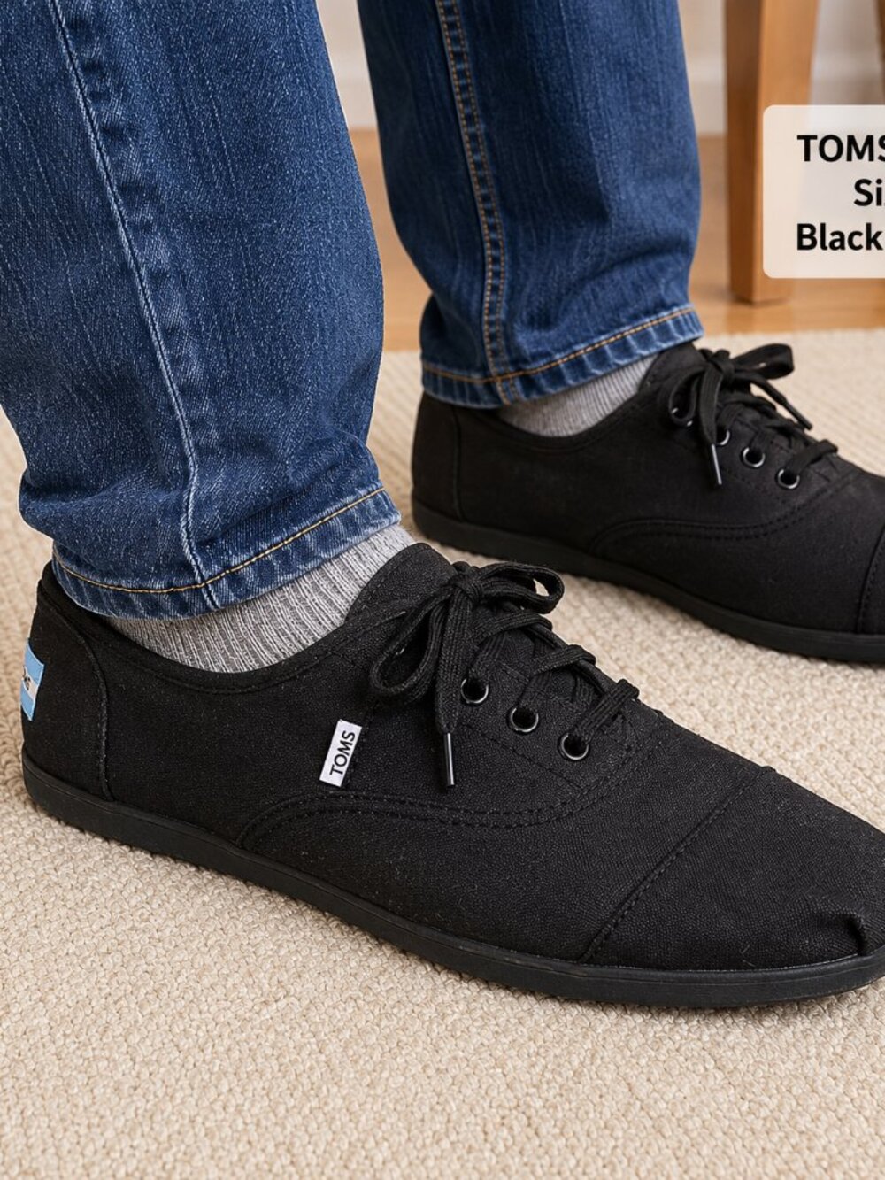 TOMS Black Sneakers Size 9 Men's